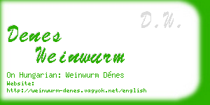 denes weinwurm business card